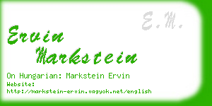 ervin markstein business card